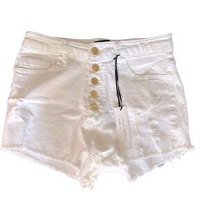 Shinestav White Button Up Shorts